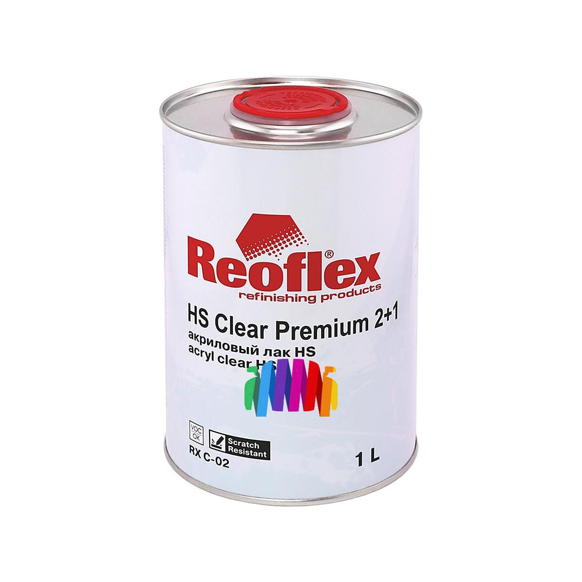 Лак акриловый автомобильный Reoflex RX C-02 HS 2+1 Clear Premium 1 л. с отвердителем 0,5 л. 3