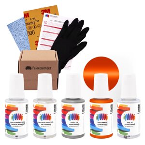 Ремкомплект для Mazda (Мазда) «Racing Orange», код цвета A8X (оранжевый), базовая автоэмаль, набор для ремонта сколов и царапин