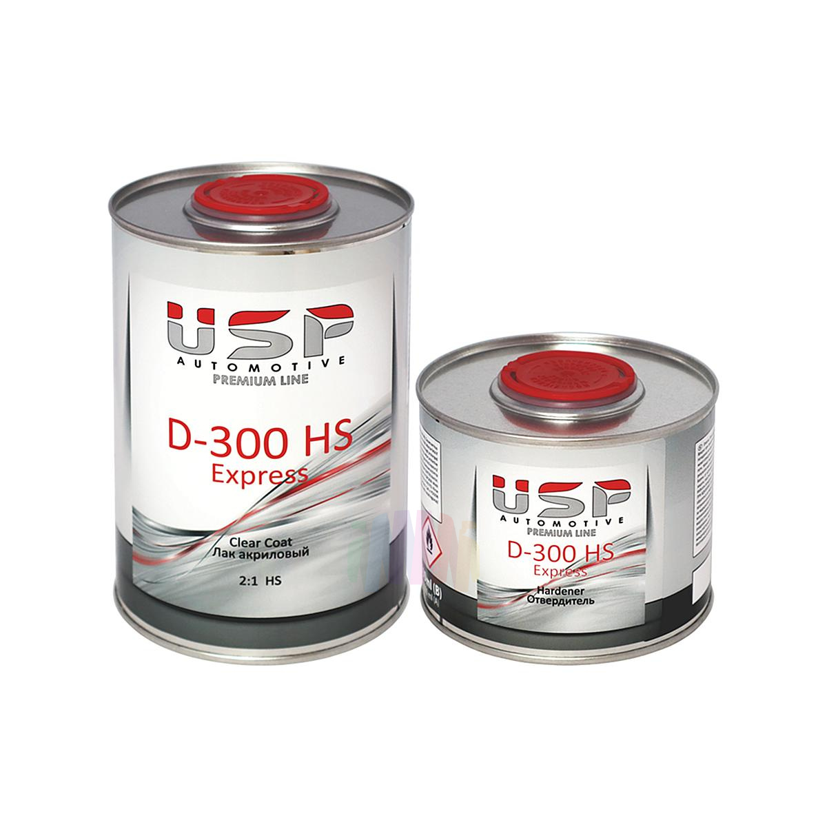USP Premium D-300 2:1 Express HS Быстросохнущий акриловый лак 1 л. с отвердителем 0,5 л.