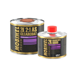 HELIOS MOBIHEL 2K 2+1 AS Clear Coat Высокоглянцевый акриловый лак 0,5 л. с отвердителем 0,25 л.