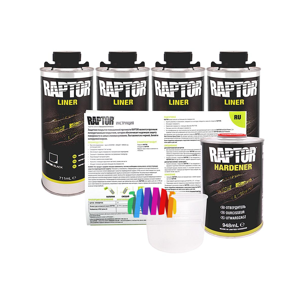 Защитное покрытие раптор U-POL RLB/S4 Raptor Black черное  2