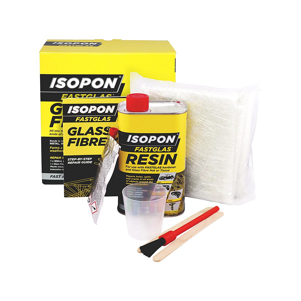U-POL ISOPON GL/LA/D Fastglass FiberGlass Repair Kit Комплект для ремонта стеклопластика 0,5 м2 500 мл.