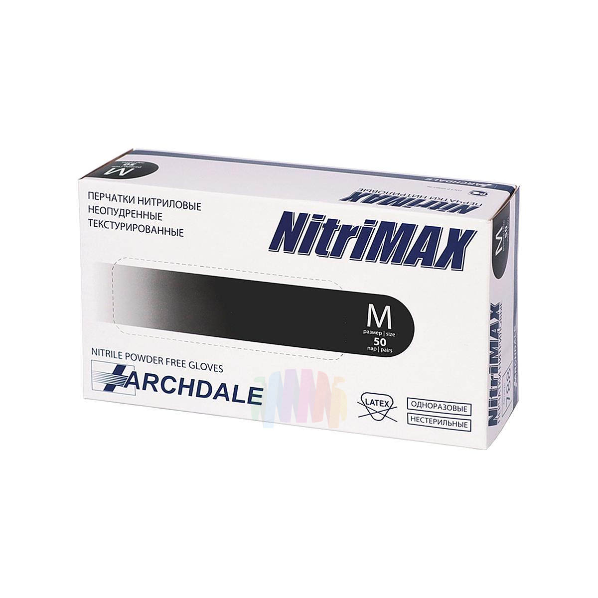 ARCHDALE NitriMax Перчатки универсальные нитриловые (черный), упаковка 50 пар