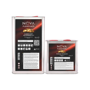 NOVA Flexicoats 2+1 HS Express Быстросохнущий прозрачный автомобильный акриловый лак 5 л. с отвердителем 2,5 л.