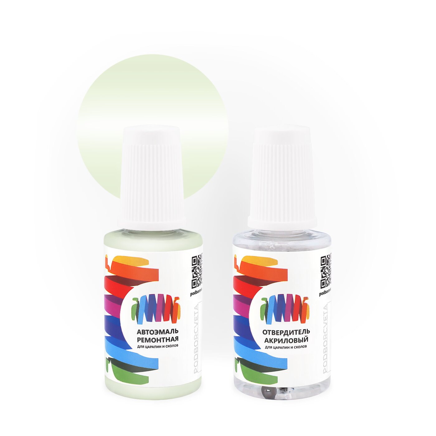 Подкраска для Volkswagen (Фольксваген) «Seidengruen/Silk Gr.», код цвета LE6A (зеленый), акриловая автоэмаль с кисточкой от сколов и царапин, штрих-корректор 20 мл.