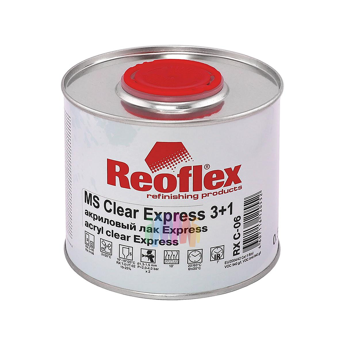 Быстросохнущий лак акриловый автомобильный Reoflex RX C-06 MS 3+1 Clear Express - 2