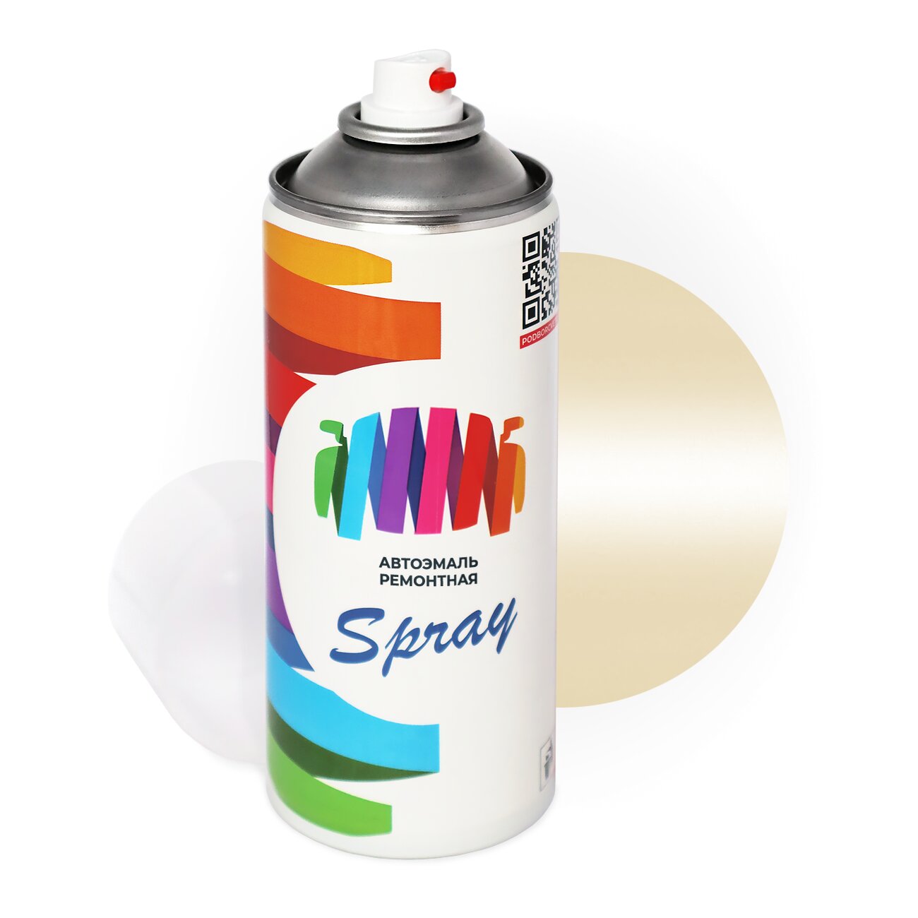 Аэрозольная краска для Toyota (Тойота) «Cream», код цвета 594 (белый), базовая автоэмаль 3 сл., баллончик 520 мл.