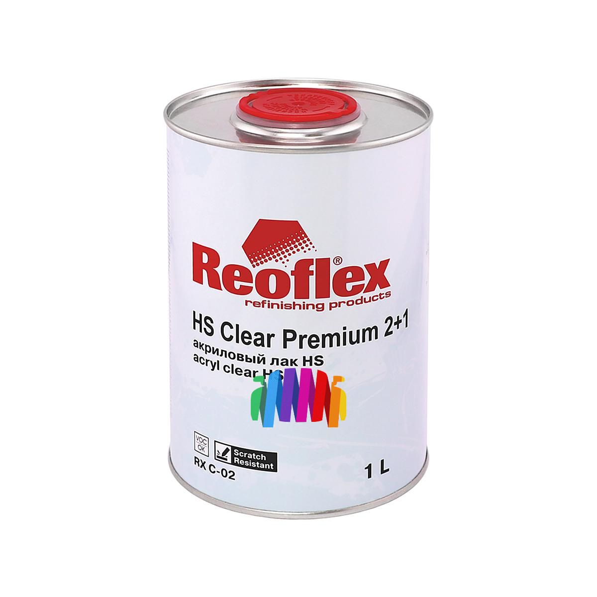 Лак акриловый автомобильный Reoflex RX C-02 HS 2+1 Clear Premium 1 л. с отвердителем 0,5 л. 3