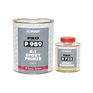 HB BODY P989 2K 4:1 Epoxy Primer Эпоксидный антикоррозийный автомобильный грунт-наполнитель 1 л. с отвердителем H732 0,25 л.