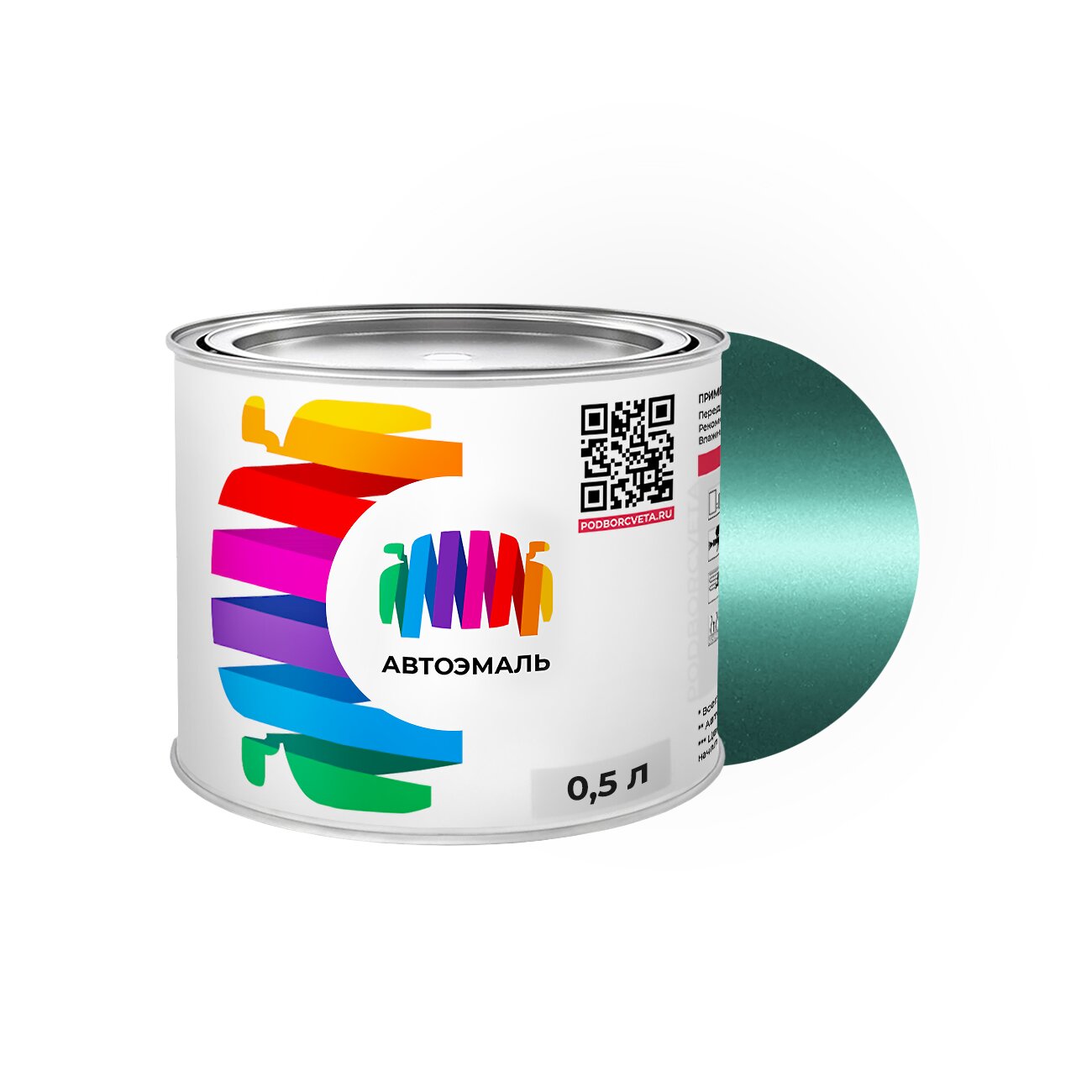 Автоэмаль Toyota (Тойота) «Light Green», код цвета 6R0 (зеленый), базовая краска 0,5 л.