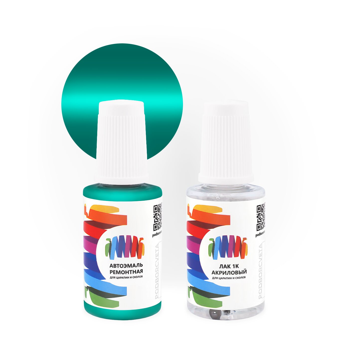 Подкраска для Skoda (Шкода) «Caribic Gruen», код цвета 5280, L528 (зеленый), базовая автоэмаль с кисточкой от сколов и царапин, штрих-корректор 20 мл.