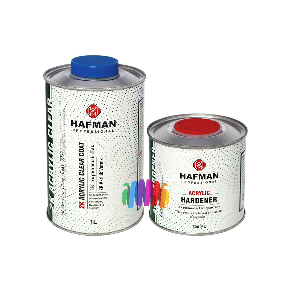 Акриловый прозрачный автомобильный лак Hafman 999 2K Acrylic Clear Coat 1 л. с отвердителем H292 0,5