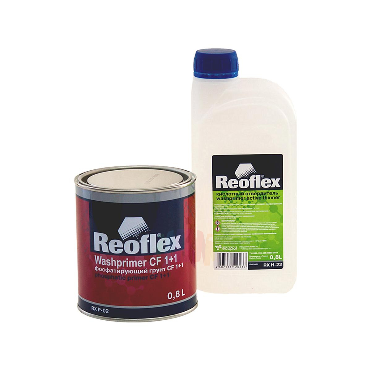 REOFLEX RX P-02 CF 1+1 Washprimer Грунт фосфатирующий 0,8 л. с отвердителем 0,8 л.