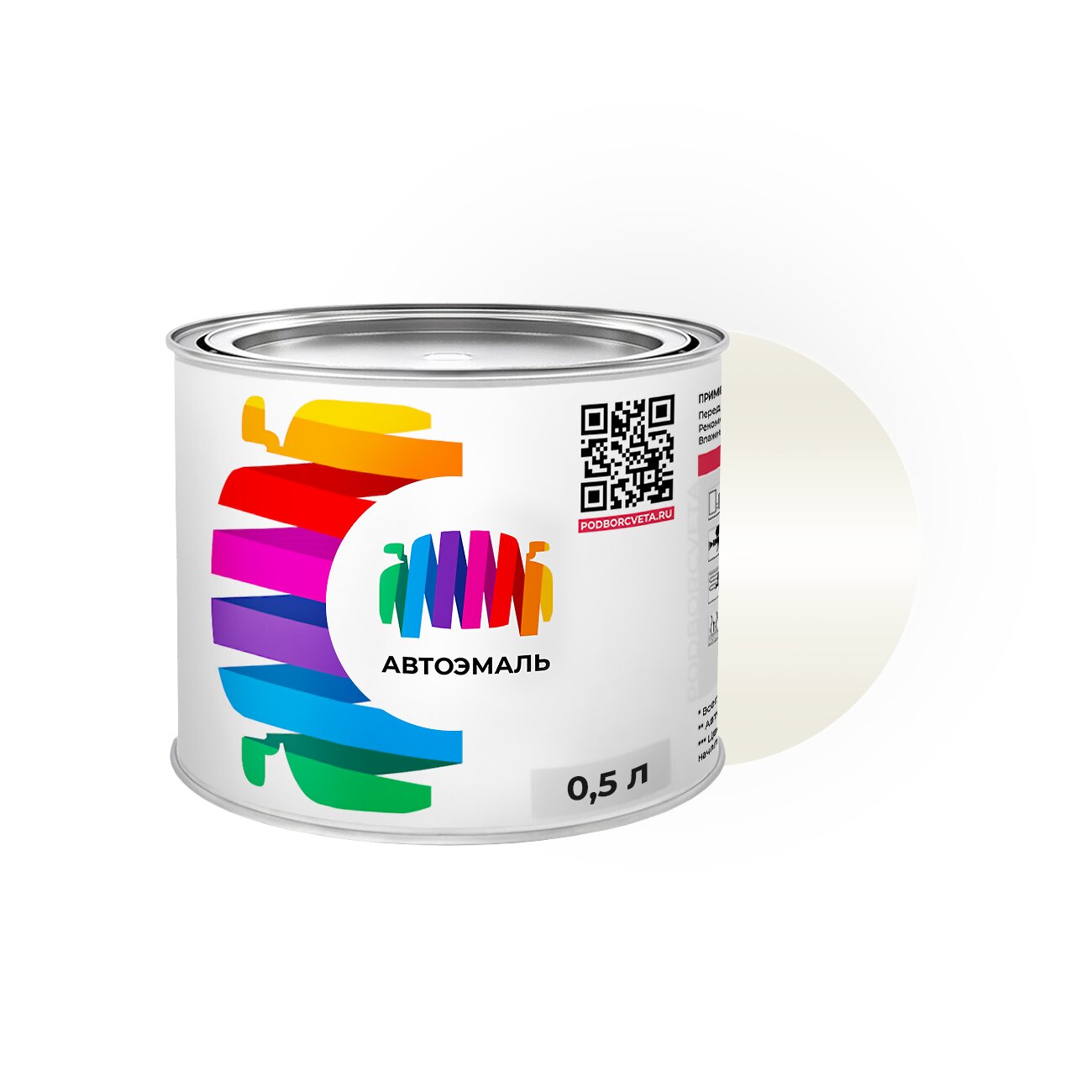 Автоэмаль Ford (Форд) «Ceramic White», код цвета 2VGA, 2VGAWWA, W8, ZA (белый), базовая краска 0,5 л.