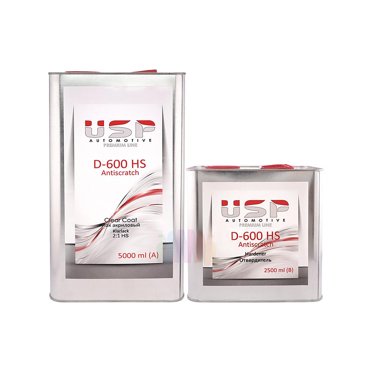 USP Premium D-600 HS 2:1 Antiscratch Clear Coat Акриловый автомобильный лак против царапин 5 л. с отвердителем 2,5 л.