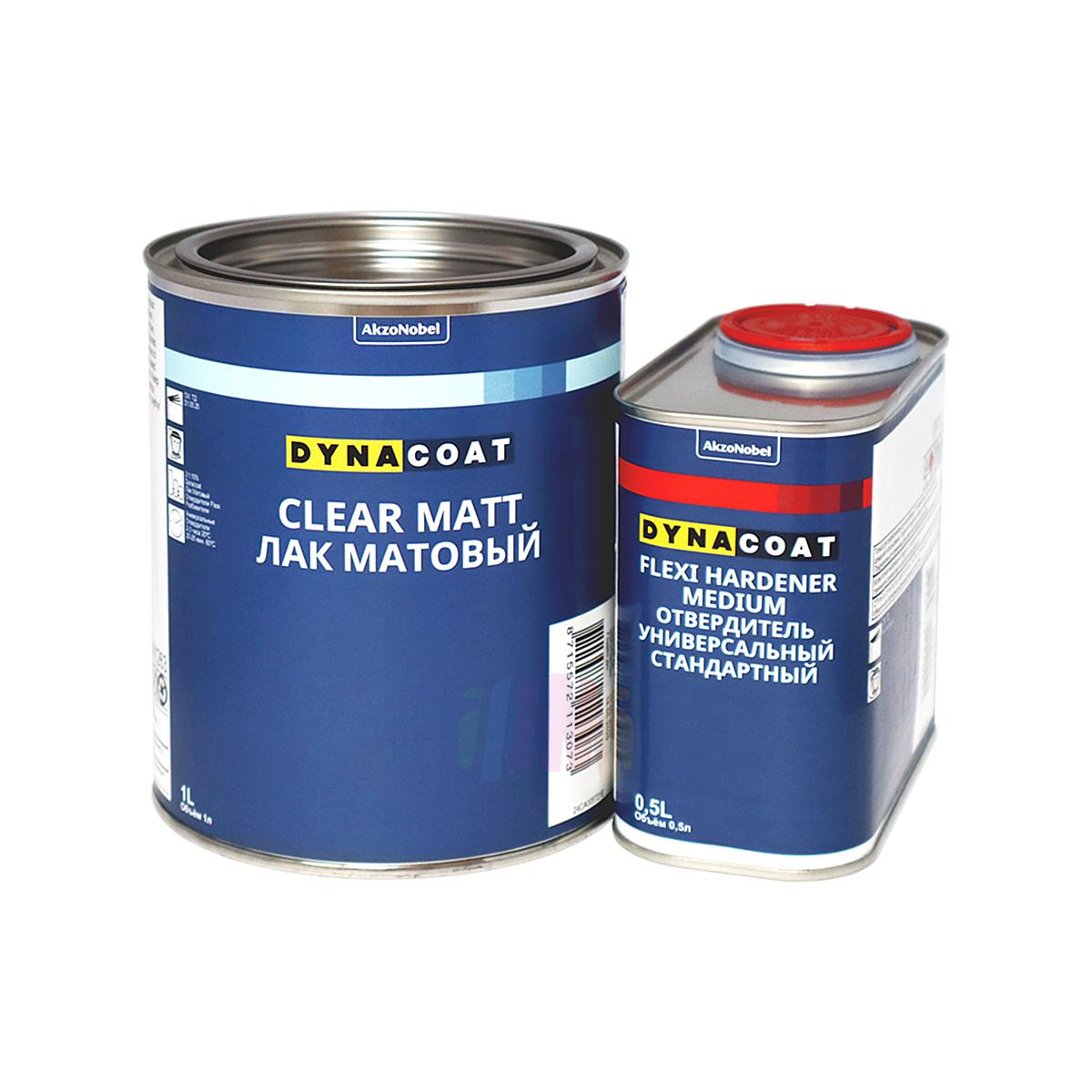DYNACOAT Clear Matt Лак матовый автомобильный акриловый 1 л. с отвердителем Flexi Medium 0,5 л.