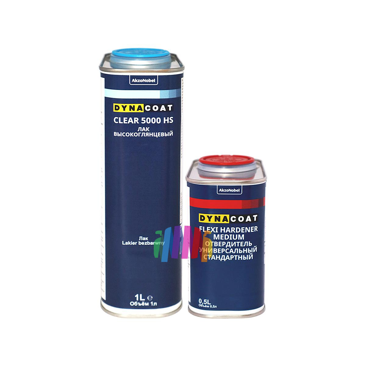 Высокоглянцевый лак Dynacoat Clear 5000 High Gloss HS 1 л. с отвердителем Flexi Medium 0,5 л. 2