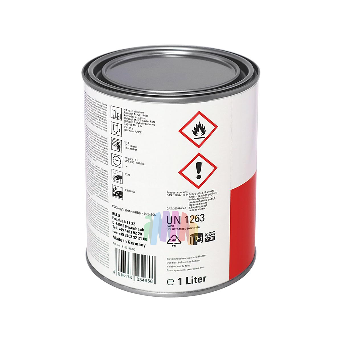 Грунт акриловый автомобильный RELO Relocryl 4+1 Acrylfiller grau (серый) 1 + 0,25 л. 4