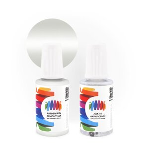 Подкраска для Cadillac (Кадиллак) «Abalone White», код цвета 140X, 472B, G1W, GE8, U140X, WA140X, WA472B (белый), базовая автоэмаль 3 сл. с кисточкой от сколов и царапин, штрих-корректор 20 мл.