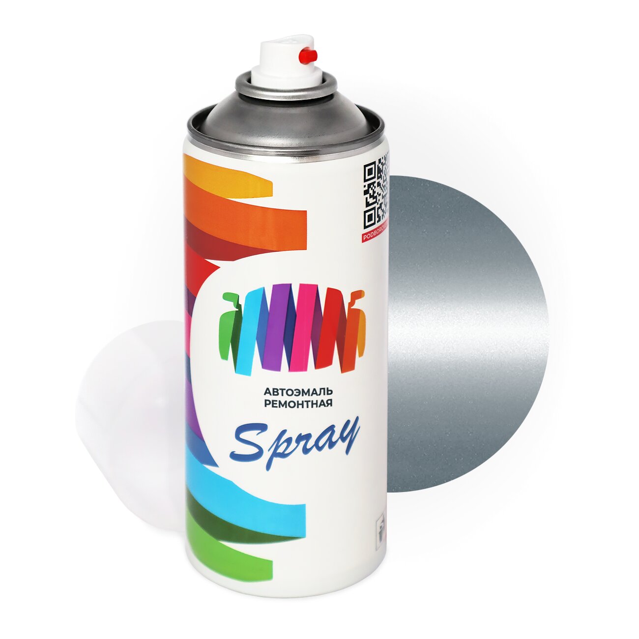 Аэрозольная краска для Mitsubishi (Мицубиси) «Nobel Silver», код цвета KA (серый), базовая автоэмаль, баллончик 520 мл.