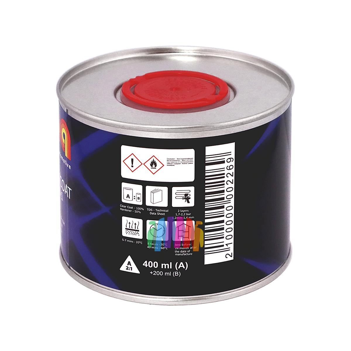 Лак акриловый прозрачный ILPA HS 2+1 Clear Coat 0,4 л. с отвердителем 0,2 л. 4