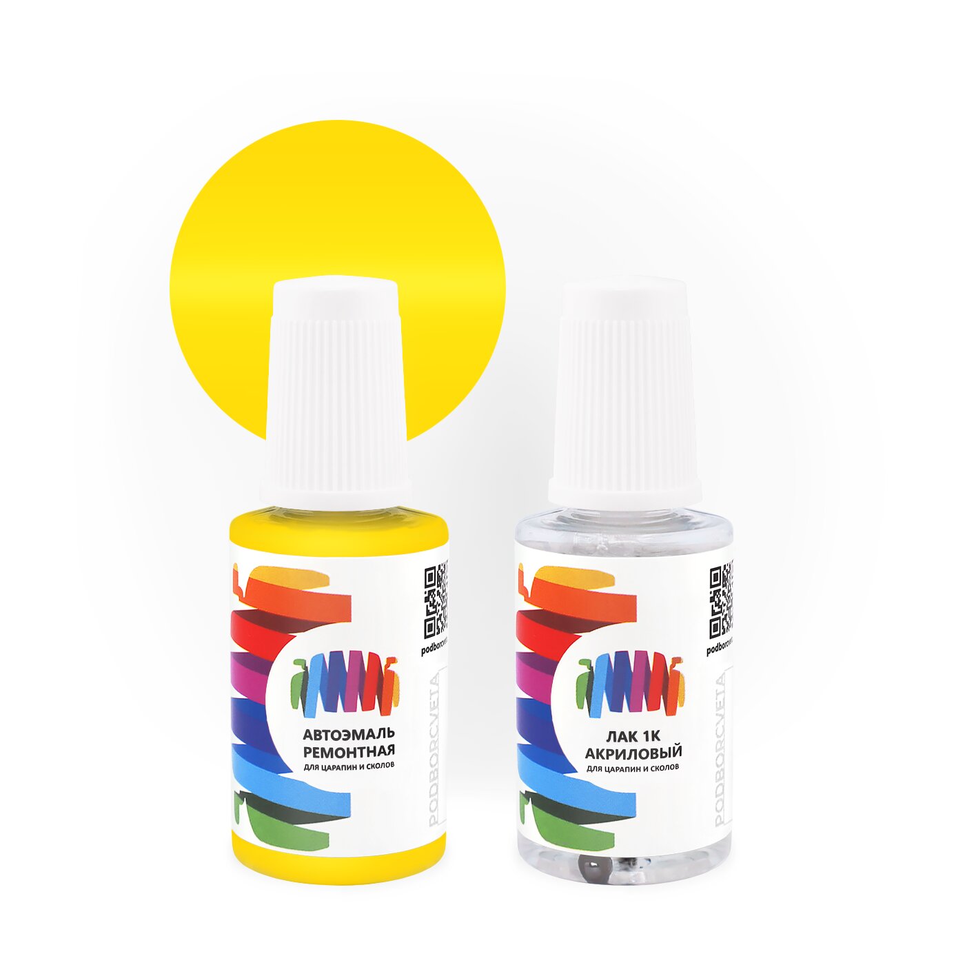 Подкраска для Opel (Опель) «Canary Yellow», код цвета 482 (желтый), базовая автоэмаль с кисточкой от сколов и царапин, штрих-корректор 20 мл.