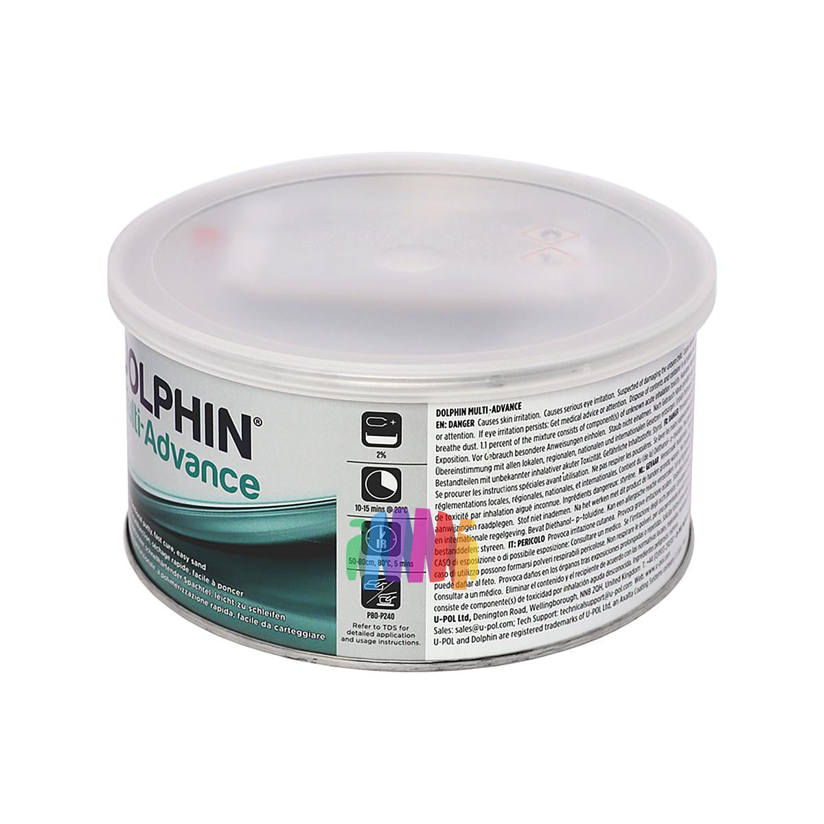 Шпатлевка быстросохнущая легкошлифуемая автомобильная U-POL DOLMA/2 Dolphin Multi Advance 1,5 кг. 3