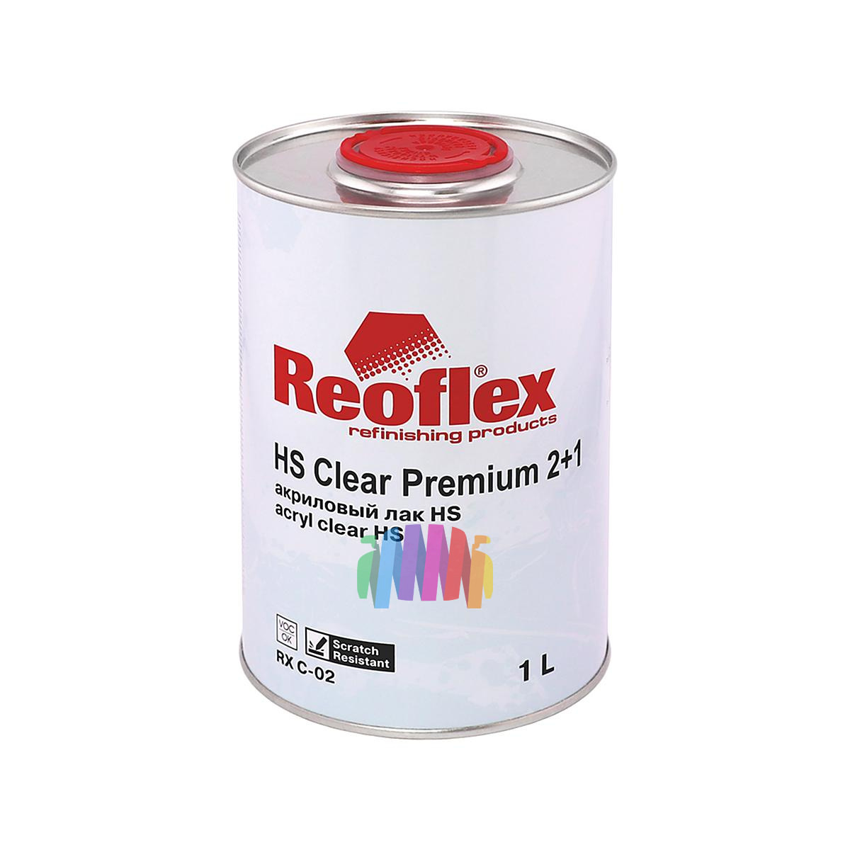 Лак акриловый автомобильный Reoflex RX C-02 HS 2+1 Clear Premium 1 л. с отвердителем 0,5 л. 3