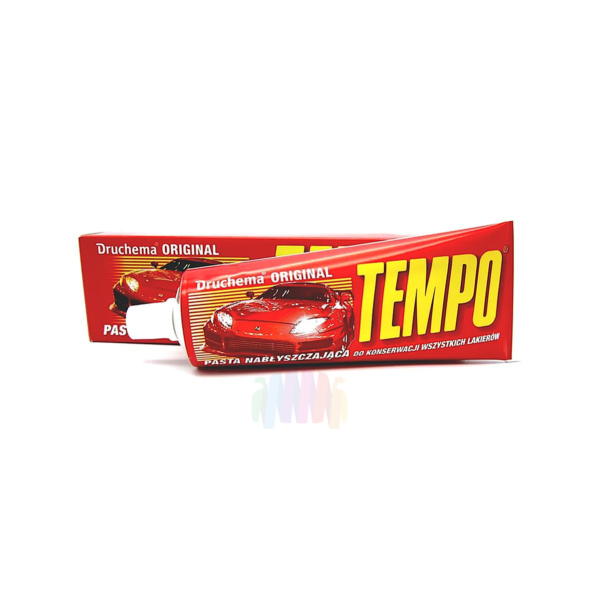 DRUCHEMA Tempo Original Восковая полировальная паста для ЛКП новых автомобилей (красная) 120 г.