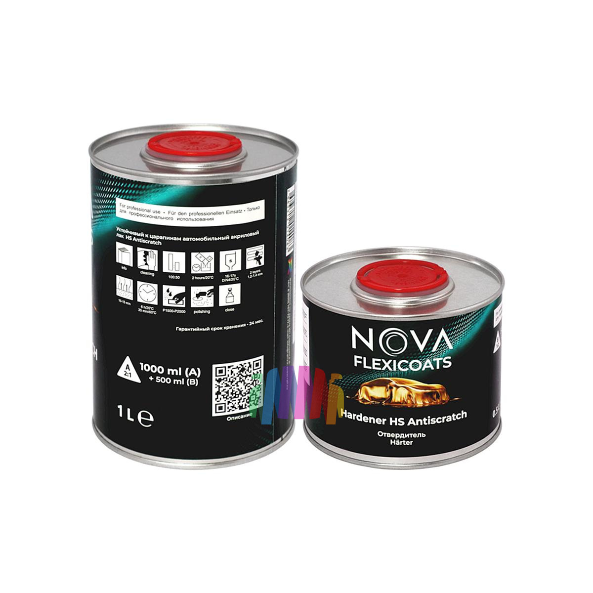 Устойчивый к царапинам автомобильный акриловый лак NOVA Flexicoats 2+1 HS Antiscratch 1 + 0,5 л. 2