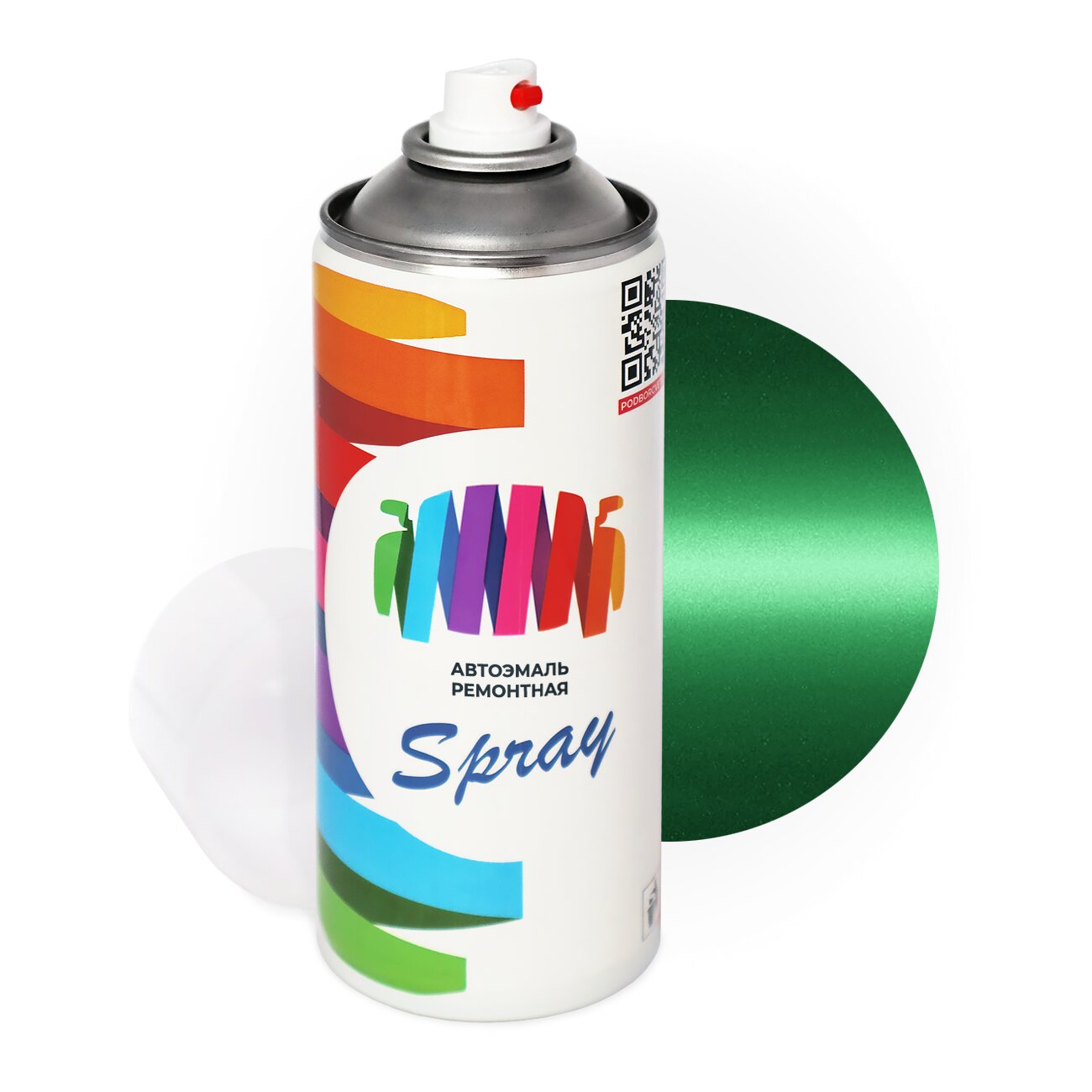 Аэрозольная краска для Toyota (Тойота) «Green», код цвета 6W8 (зеленый), базовая автоэмаль, баллончик 520 мл.