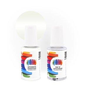 Подкраска для Aston Martin (Астон Мартин) «Stratus White», код цвета 5057, 5057D, AST5057, AST5057D (белый), базовая автоэмаль 3 сл. с кисточкой от сколов и царапин, штрих-корректор 20 мл.