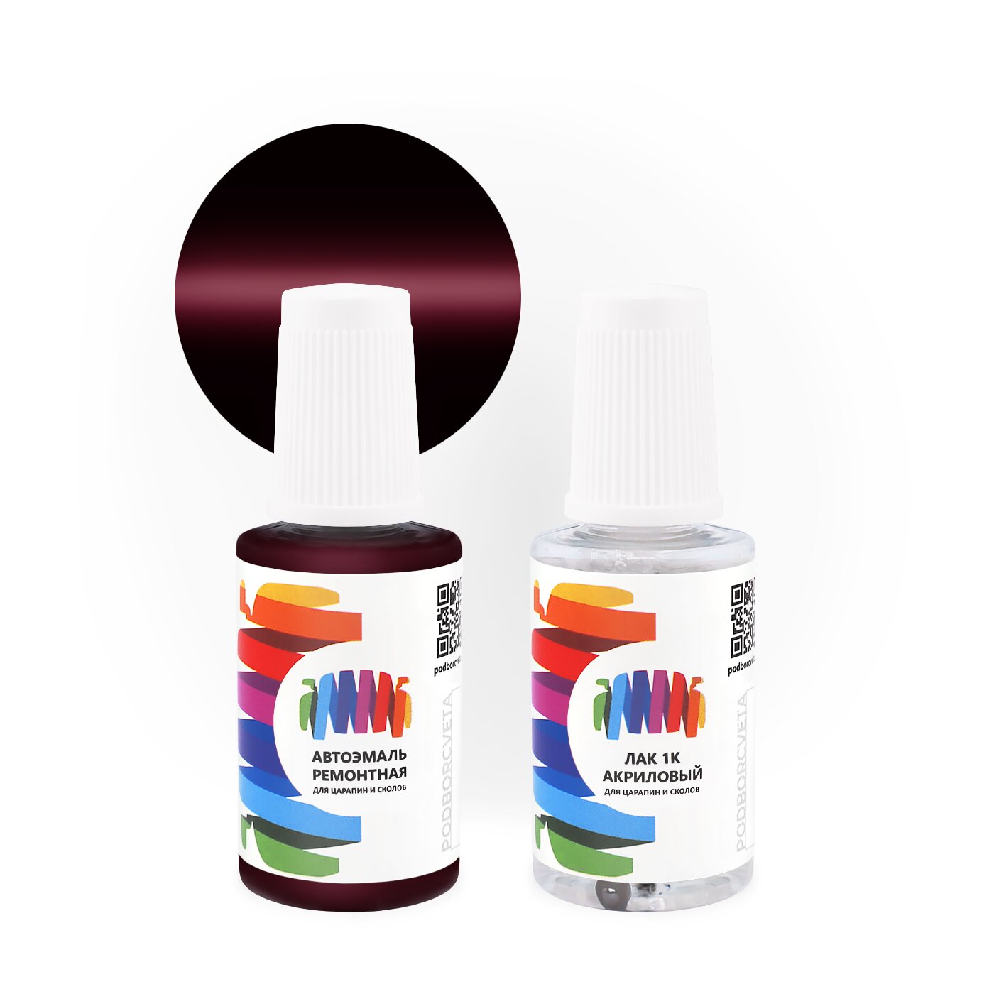 Подкраска для Renault (Рено) «Rouge Margaux», код цвета B77 (красный), базовая автоэмаль с кисточкой от сколов и царапин, штрих-корректор 20 мл.