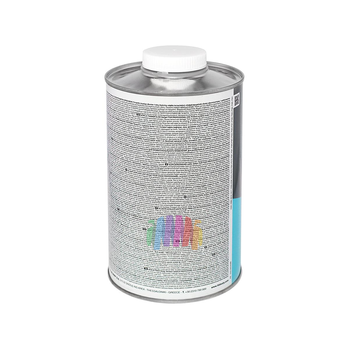 Разбавитель акриловый медленный HB Body 741 Acryl Slow Thinner 1 л. 3