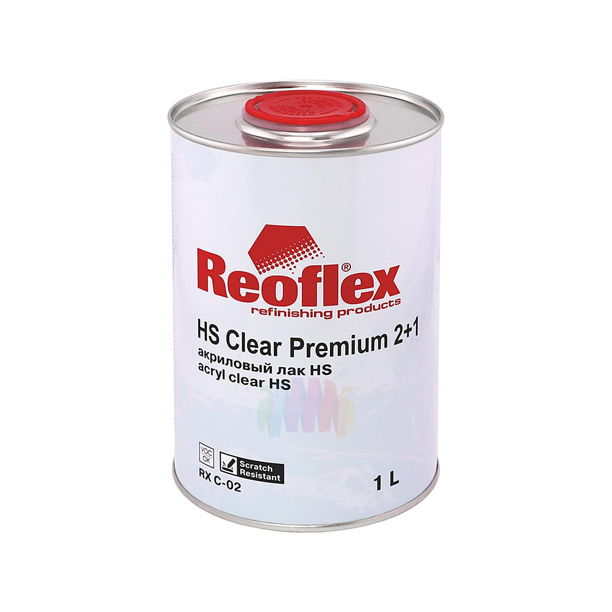 Лак акриловый автомобильный Reoflex RX C-02 HS 2+1 Clear Premium 1 л. с отвердителем 0,5 л. 3