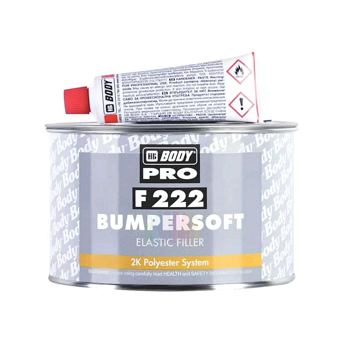 HB BODY F222 Bumpersoft Elastic Filler Автомобильная шпатлевка наполнитель по пластику 1 кг.