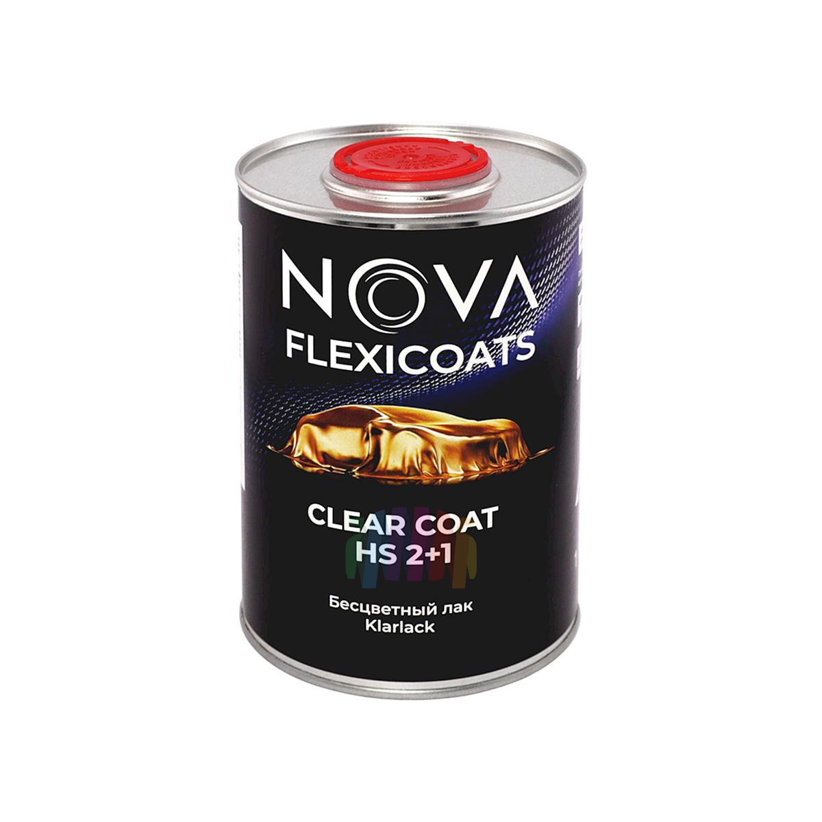 Прозрачный глянцевый акриловый автомобильный лак NOVA Flexicoats 2+1 HS 1 л. с отвердителем 0,5 л. 3