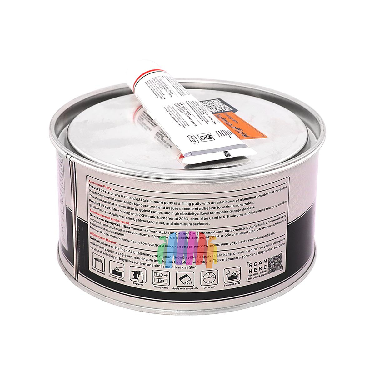 Шпатлевка автомобильная с алюминием Hafman Alu 1,9 кг. 2
