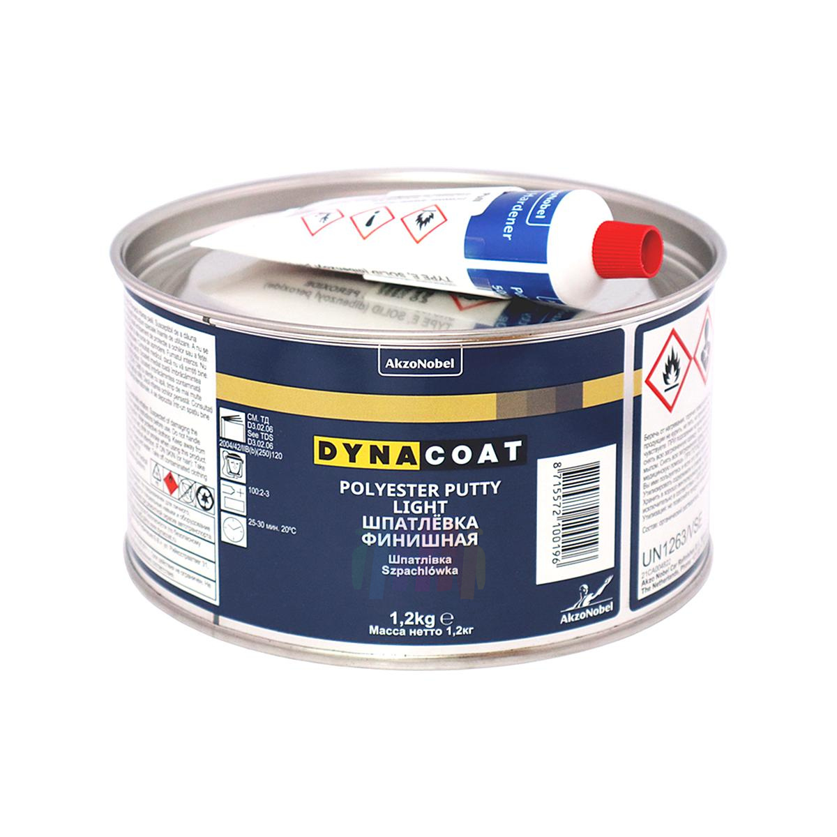 DYNACOAT Polyester Putty Light Легкая финишная автомобильная шпатлевка 1,2 кг.