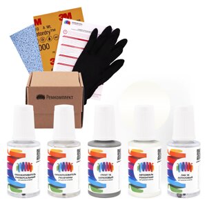 Ремкомплект для Proton (Протон) «Pearl White», код цвета W42 (серо-белый), базовая автоэмаль, набор для ремонта сколов и царапин