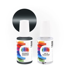 Подкраска для GMC (Дженерал моторс) «Dk. Steel Gray», код цвета GMA924LI, WA924L (серый), базовая автоэмаль с кисточкой от сколов и царапин, штрих-корректор 20 мл.