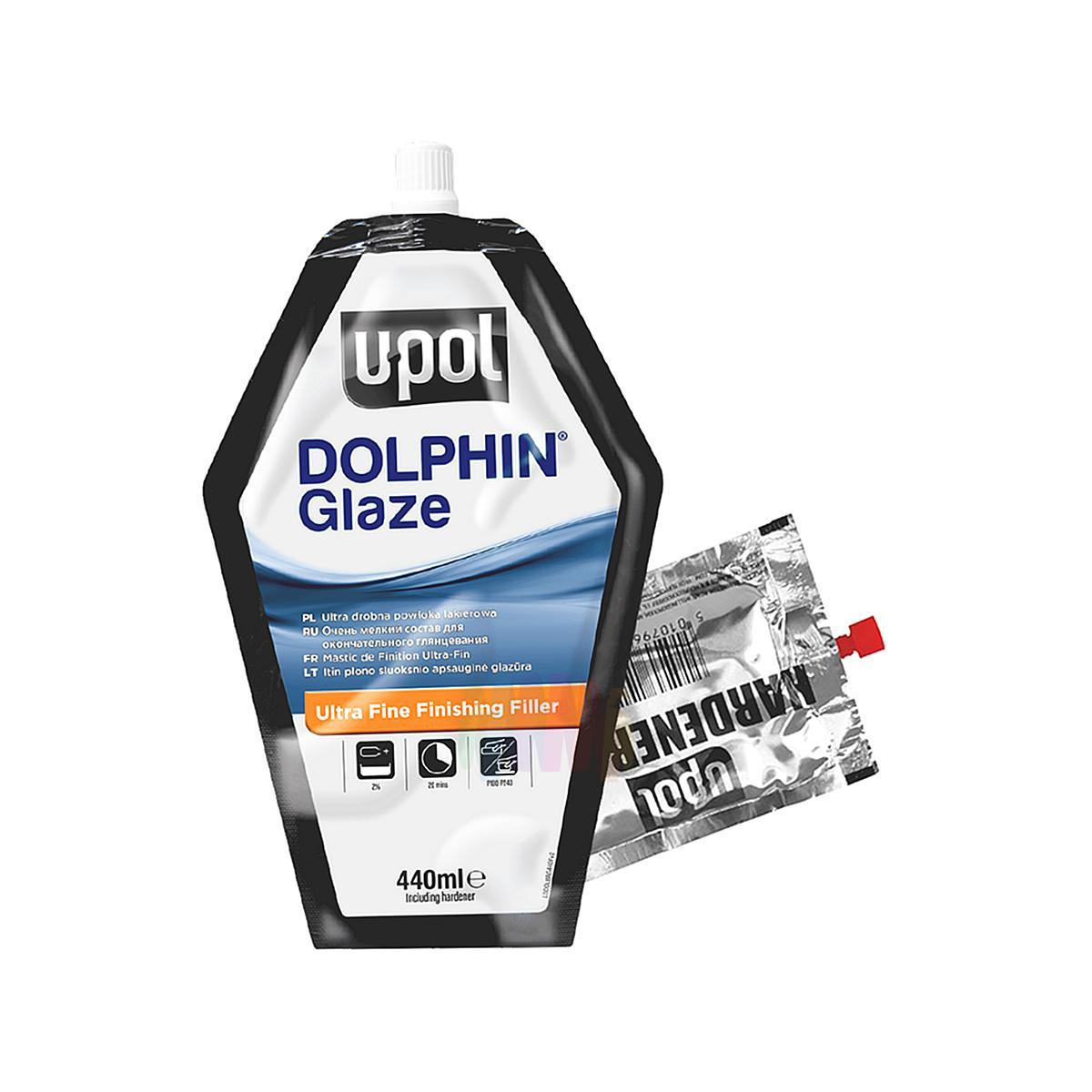 U-POL BAGDOL/1 Dolphin Glaze Ultra Fine Finishing Шпатлевка жидкая самовыравнивающаяся пакет 440 мл.