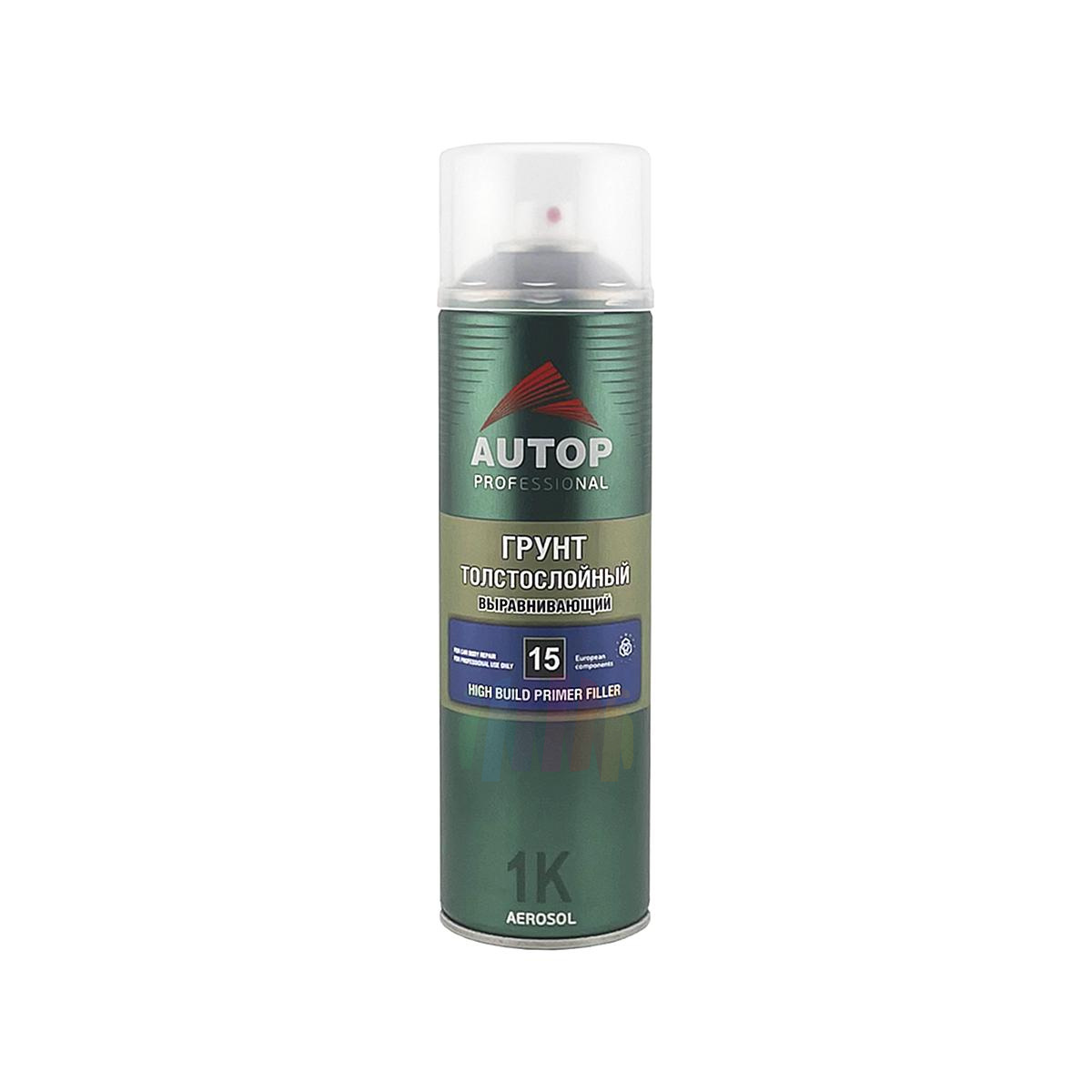 AUTOP 15 High Build Primer Filler 1K Грунт толстослойный выравнивающий автомобильный аэрозоль 650 мл.