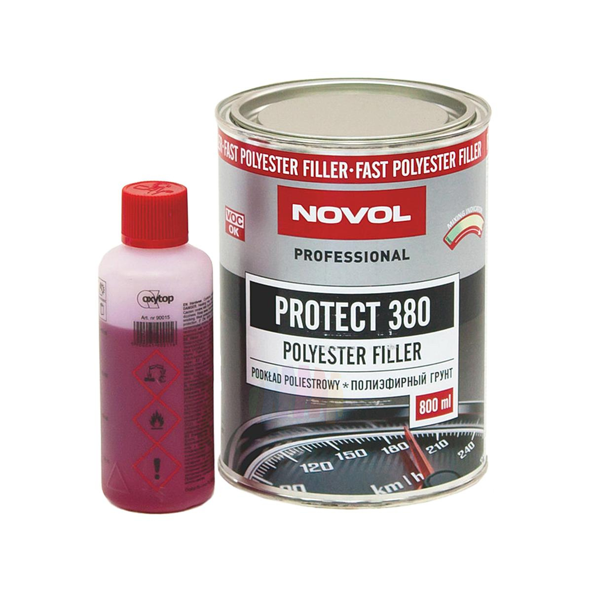 NOVOL Protect 380 Polyester Filler Грунт отделочный полиэфирный 0,8 л. с отвердителем 0,08 л.