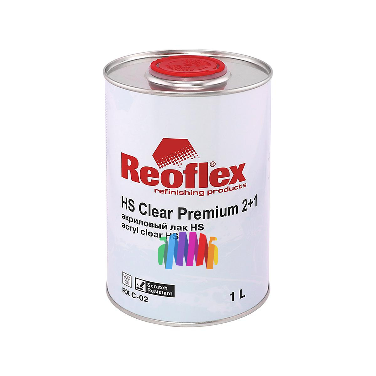 Лак акриловый автомобильный Reoflex RX C-02 HS 2+1 Clear Premium 1 л. с отвердителем 0,5 л. 3