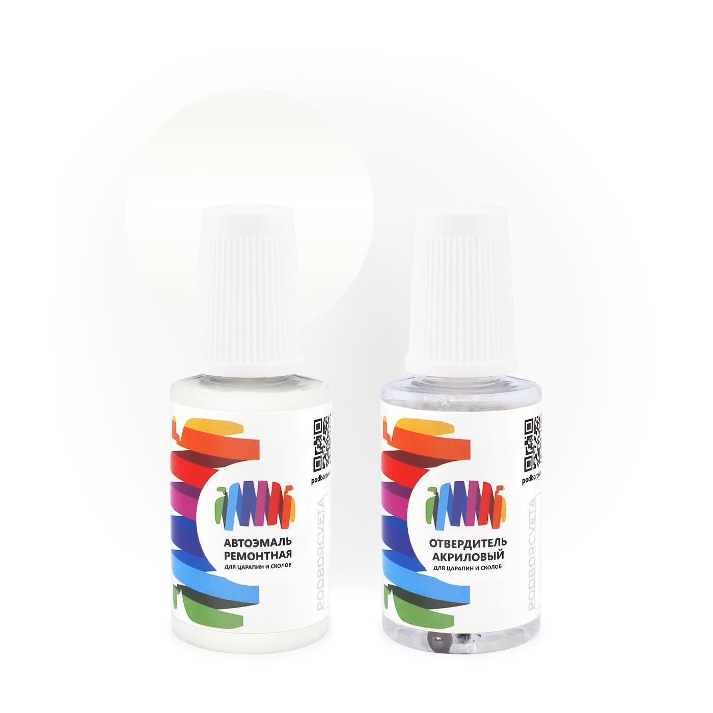 Подкраска для Alfa Romeo (Альфа Ромео) «Bianco Spino», код цвета 013, 101, 202 (белый), акриловая автоэмаль с кисточкой от сколов и царапин, штрих-корректор 20 мл.