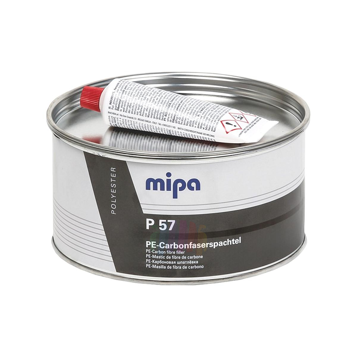 MIPA P57 PE Carbonfaserspachtel Шпатлевка карбоновая автомобильная 1,8 кг с отвердителем