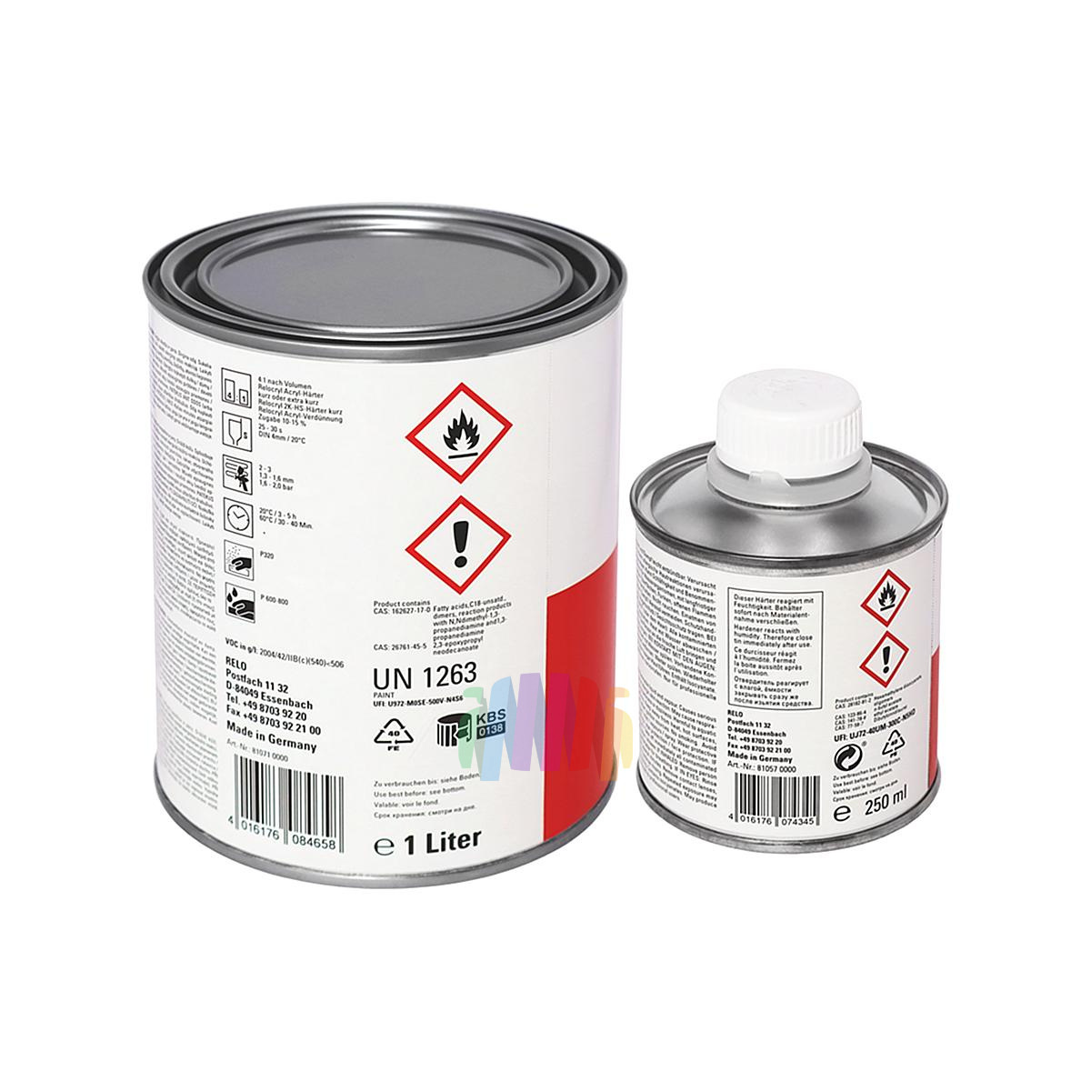 Грунт акриловый автомобильный RELO Relocryl 4+1 Acrylfiller grau (серый) 1 + 0,25 л. 2