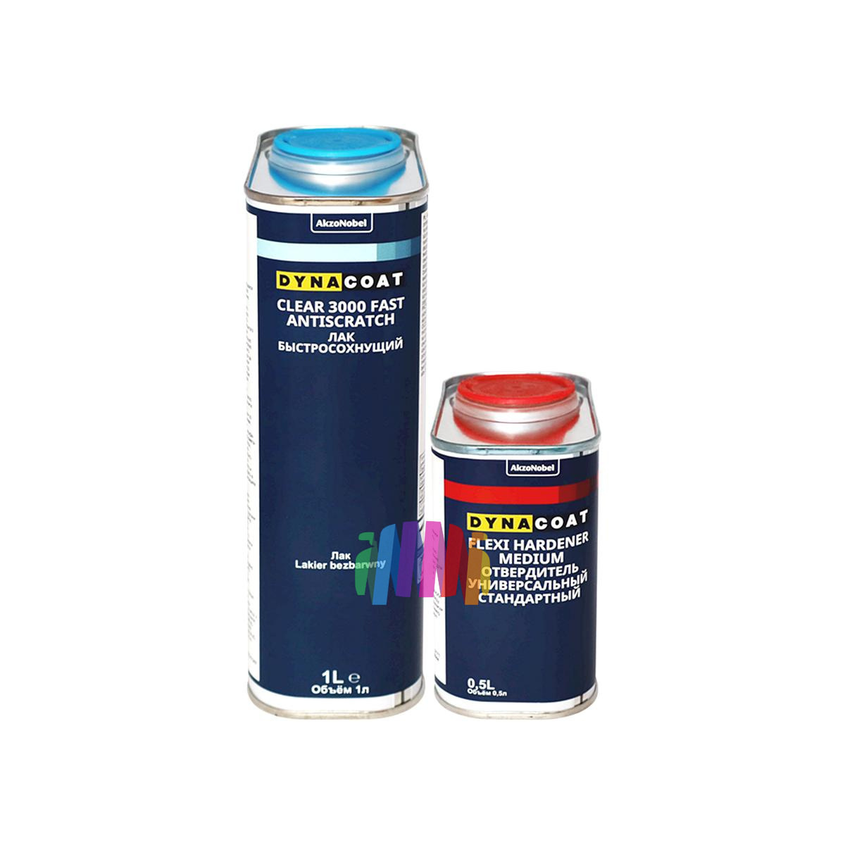 Dynacoat Лак быстросохнущий 3000 Antiscratch Fast 1 л. + отвердитель Flexi Medium 0,5 л. 02