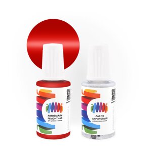 Подкраска для Chevrolet (Шевроле) «Brt. Red», код цвета 76L, 81U (красный), базовая автоэмаль с кисточкой от сколов и царапин, штрих-корректор 20 мл.